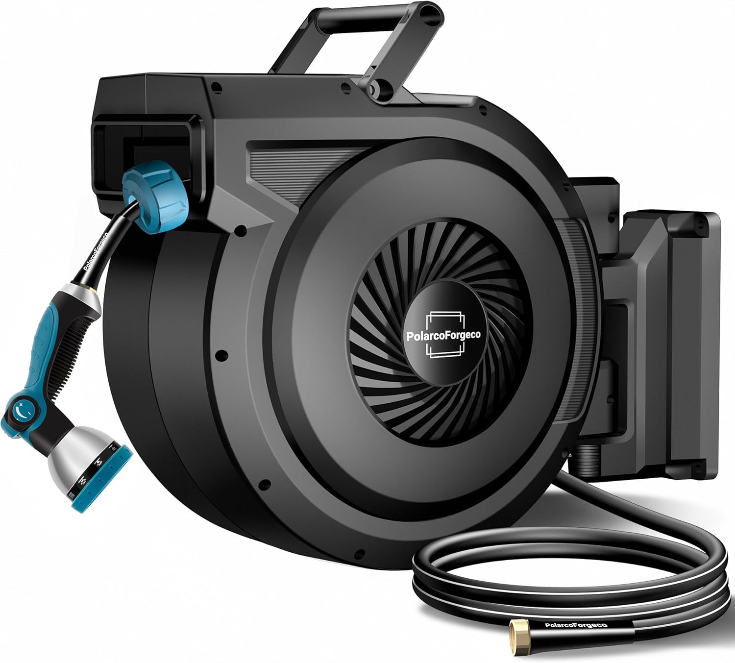 PolarcoForgeco Carrete de Manguera Retráctil 5/8” x 90 Pies