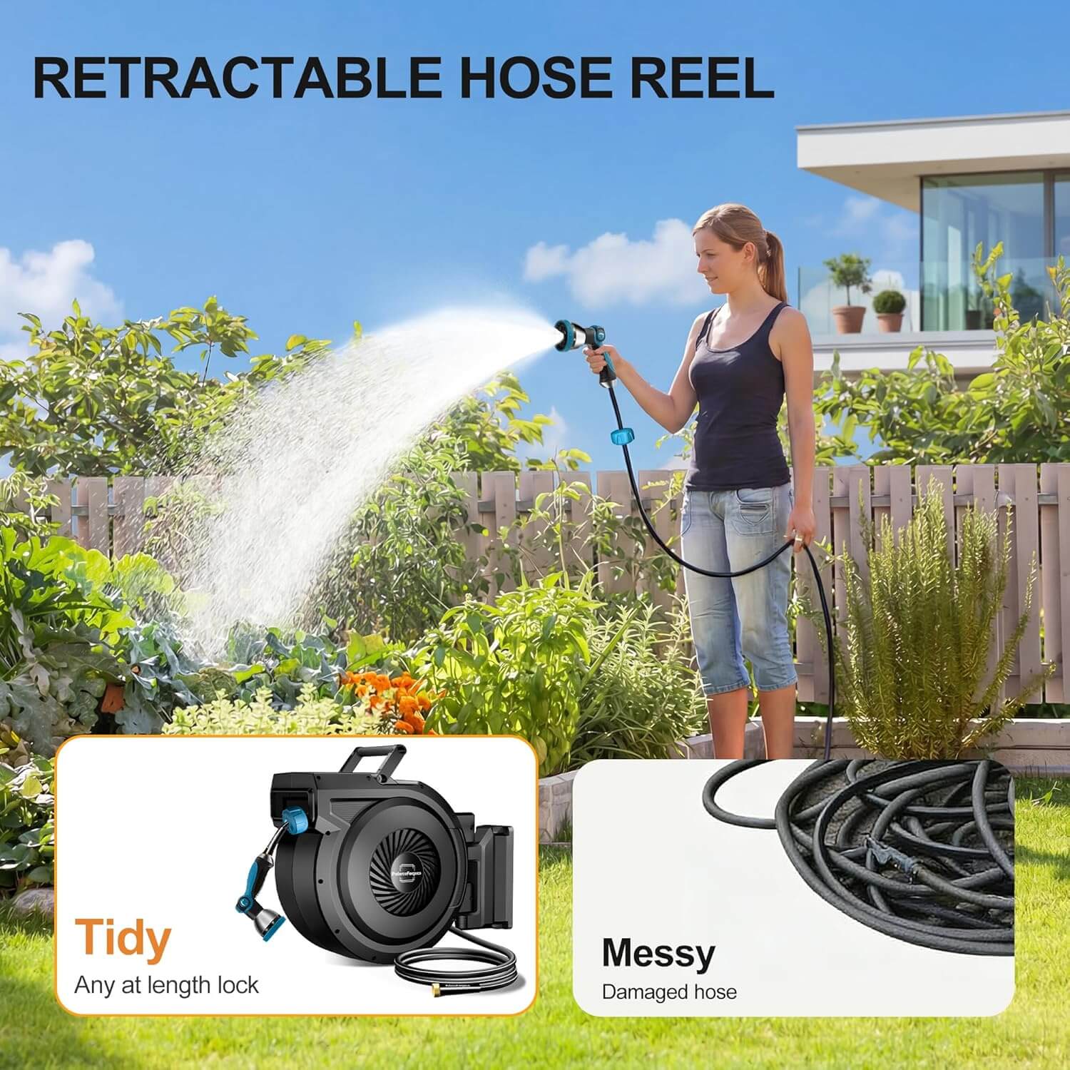 PolarcoForgeco Carrete de Manguera Retráctil 5/8” x 90 Pies - Image 2