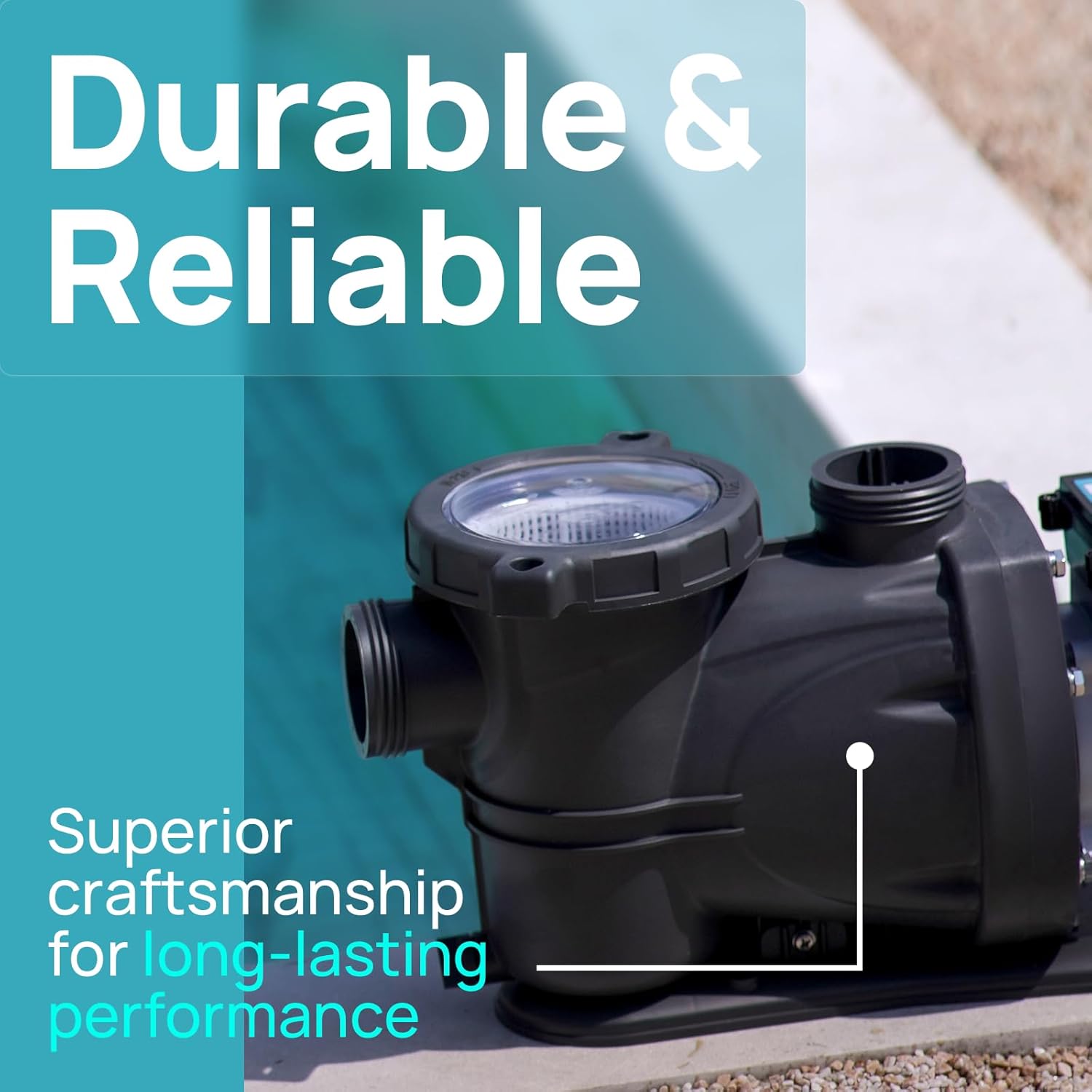 Bomba de piscina Vidapool 1.5HP 7350 GPH 115V – Bomba de alto flujo para piscinas elevadas o enterradas - Image 6