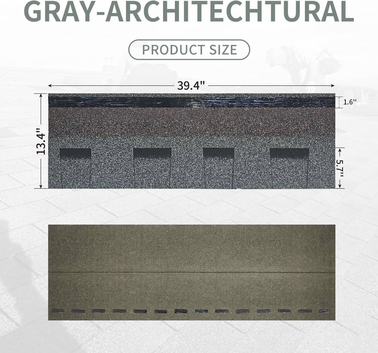 Tejas de Asfalto Arquitectónicas CiPer para Reparación de Tejado – Gris, Paquete de 8 Piezas - Image 2
