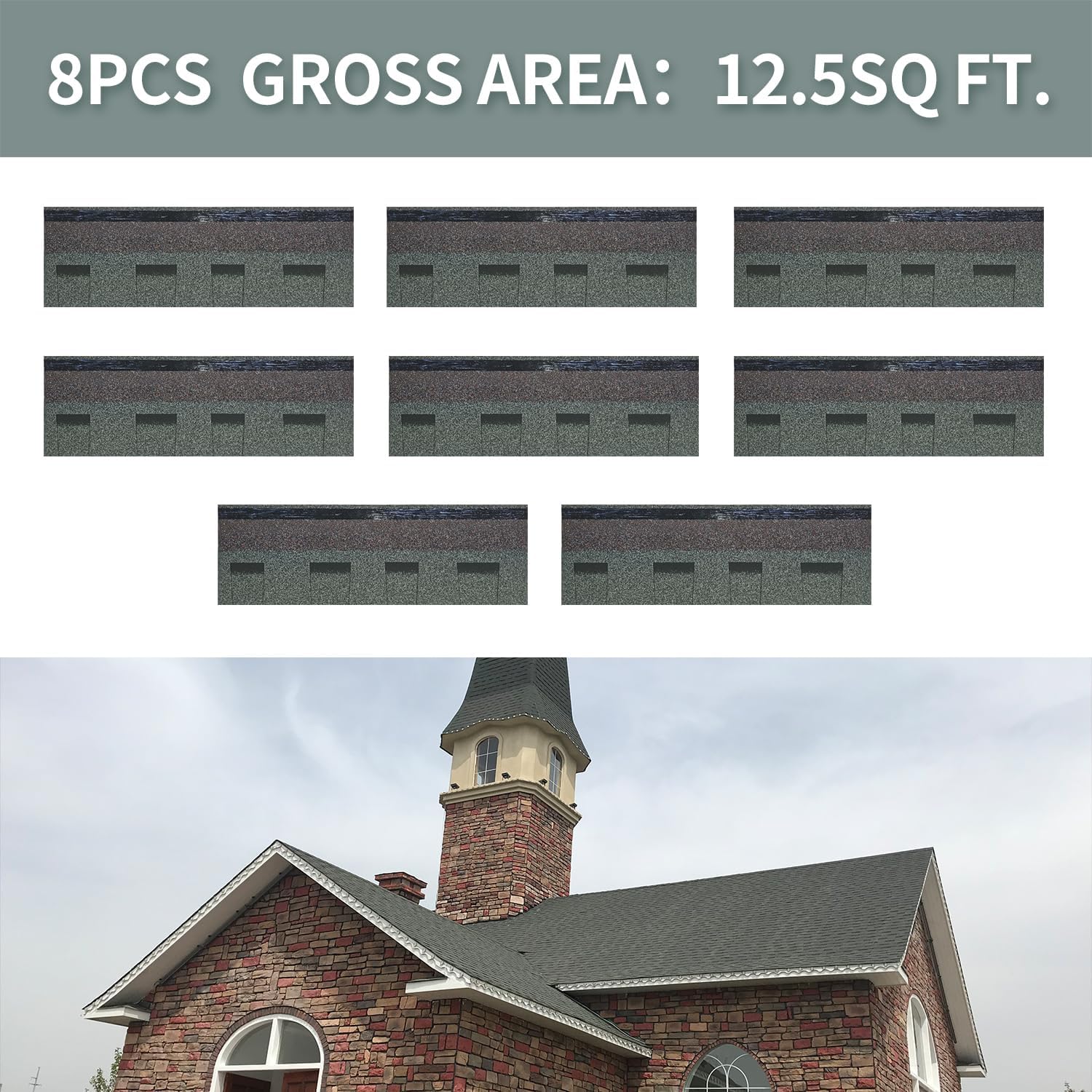 Tejas de Asfalto Arquitectónicas CiPer para Reparación de Tejado – Gris, Paquete de 8 Piezas - Image 4