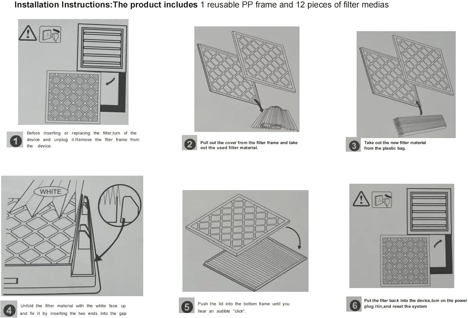 Filtro Electrostático Reutilizable MERV 13 LEKEN 16x25x1 – Kit HVAC con Marco ABS y 12 Medios de Repuesto - Image 2