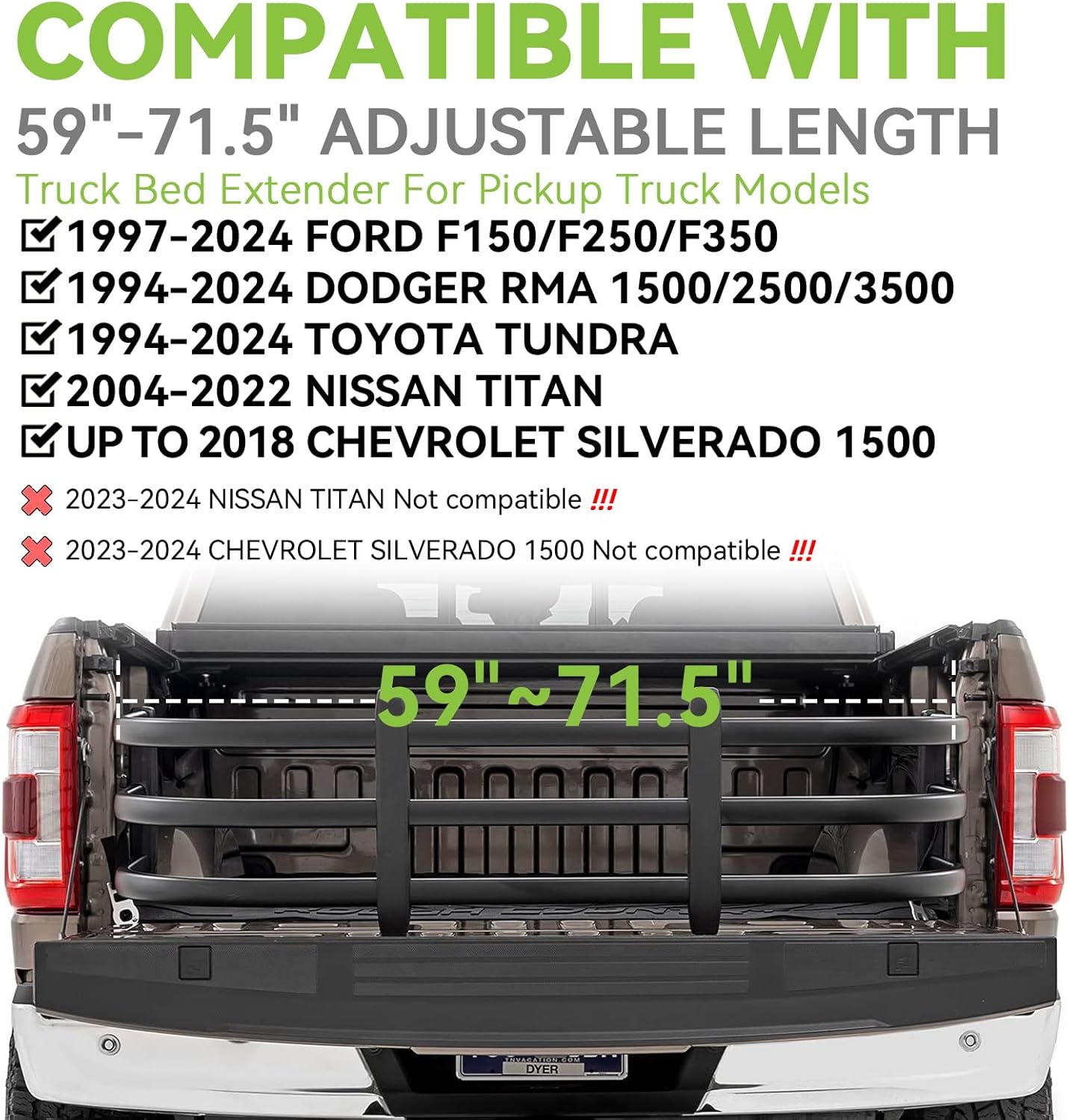 Extensión universal de cama para camioneta – LOX ROX | Extensor de puerta trasera aluminio - Image 2