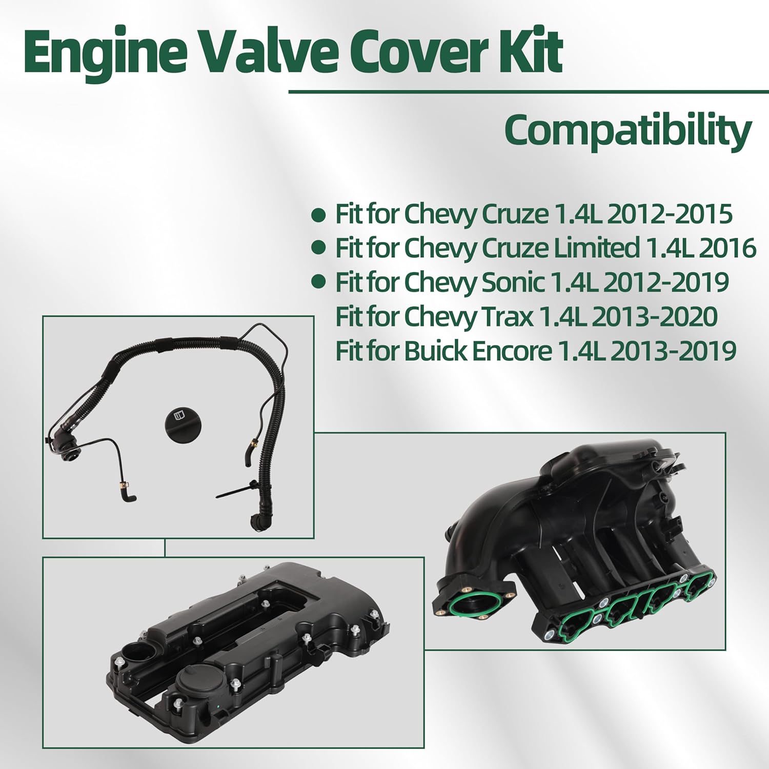 Juego de cubierta de válvula de motor y colector de admisión compatible con vehículos 1.4L - Image 7