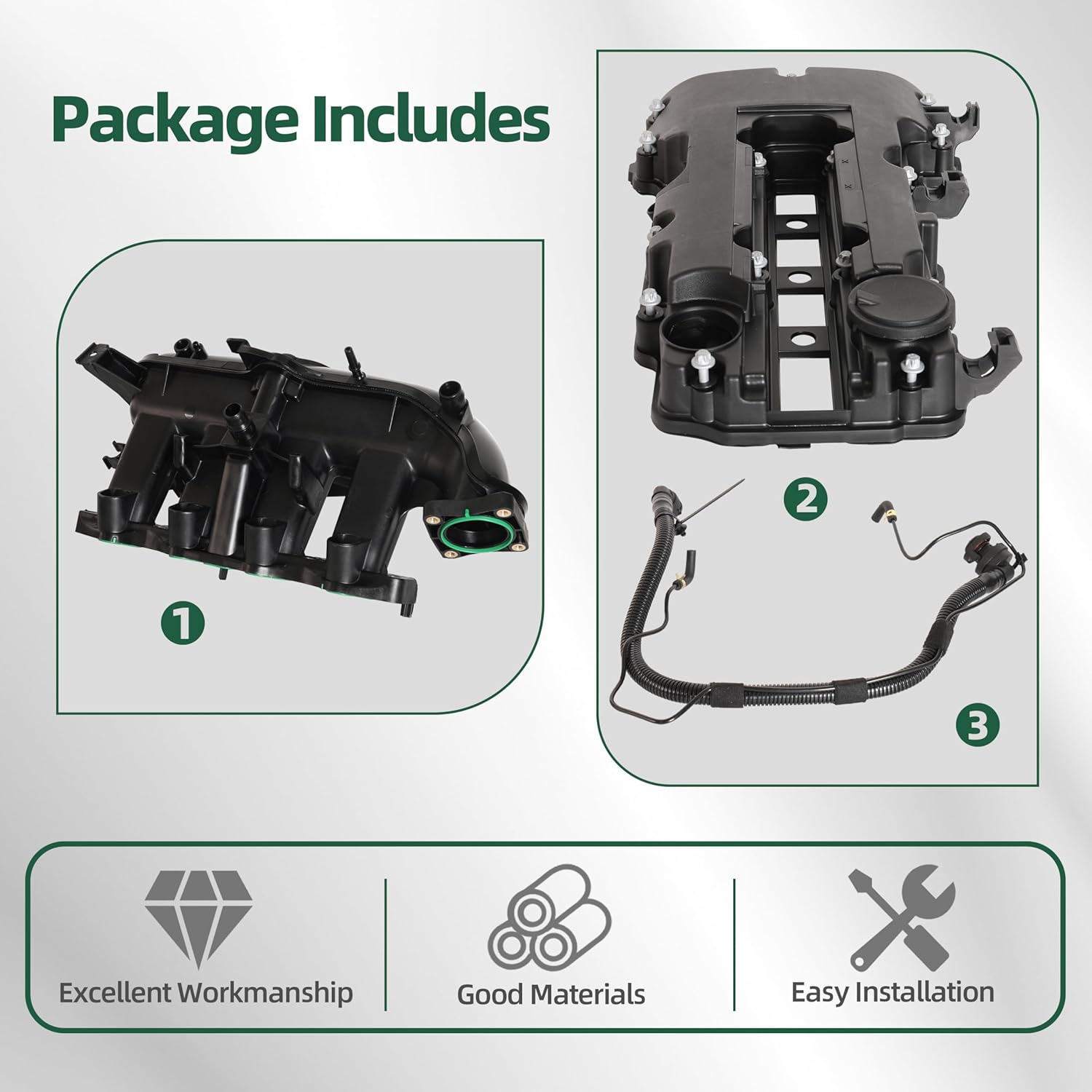 Juego de cubierta de válvula de motor y colector de admisión compatible con vehículos 1.4L - Image 5