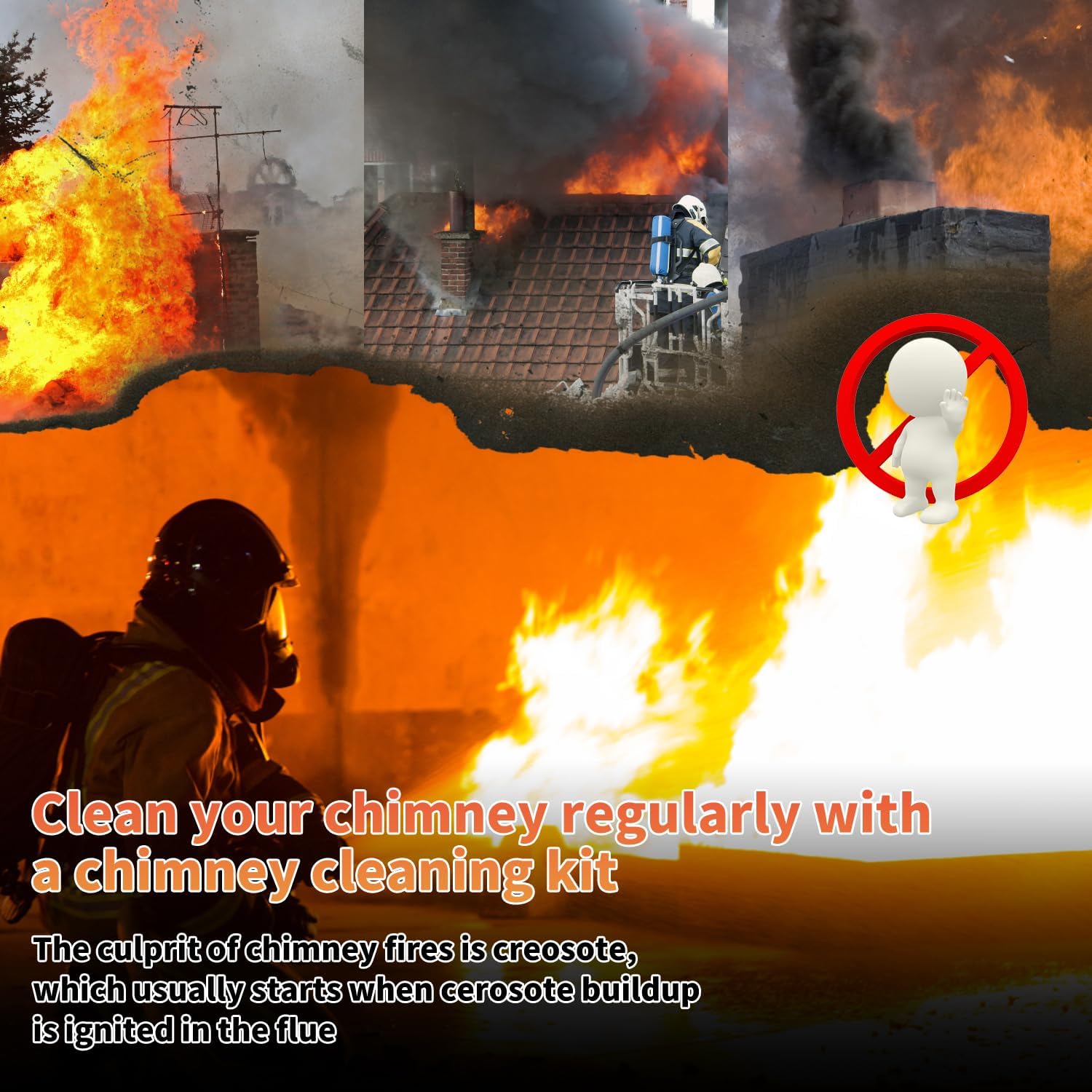 Kit de Barrido de Chimenea Sealegend 30 Pies – Sistema Rotatorio con 9 Varillas - Image 4