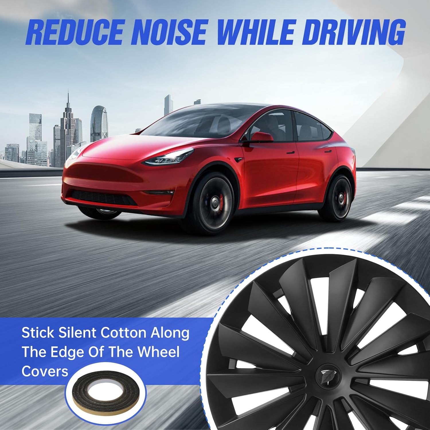 Fundas de Rueda Tewgug 19″ Swords Shadow para Tesla Model Y 2020-2024 (Kit 4 Piezas) - Image 6