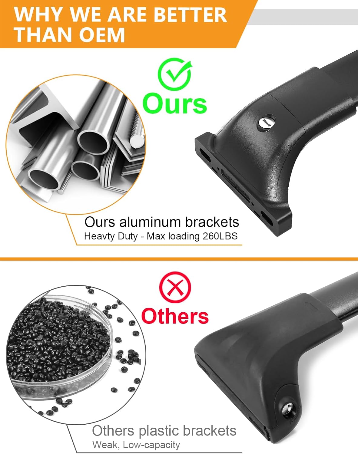 KINGGERI Barras Transversales de Techo con Cerradura – 260 lb para Honda CR-V 2023-2026 - Image 3