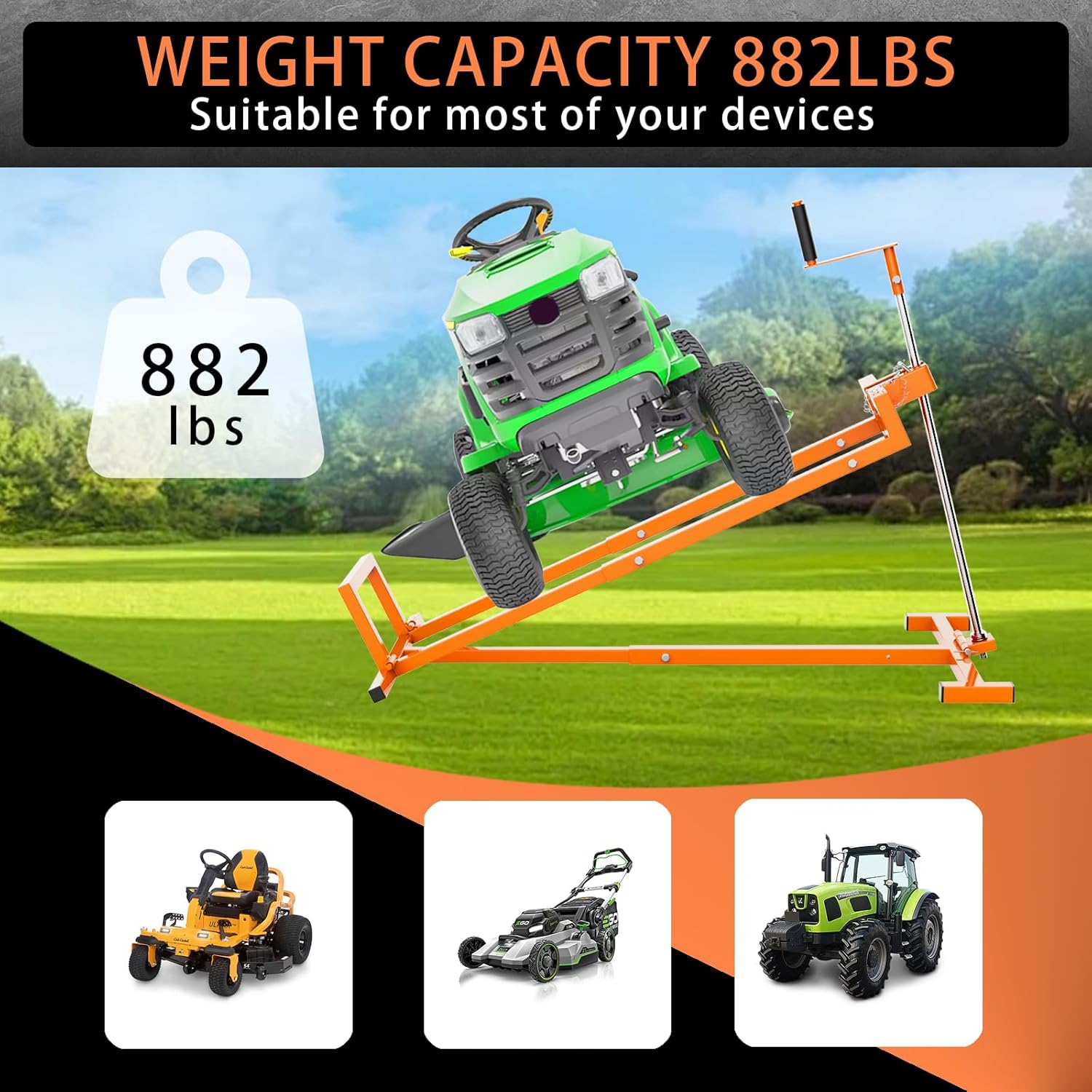 Gato Elevador para Cortacésped de 882 lb con Diseño Plegable - Image 2