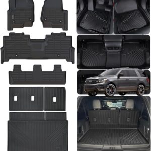 Alfombrillas de Piso y Tapete de Maletero para Ford Expedition MAX 2018-2024 (8 Asientos)