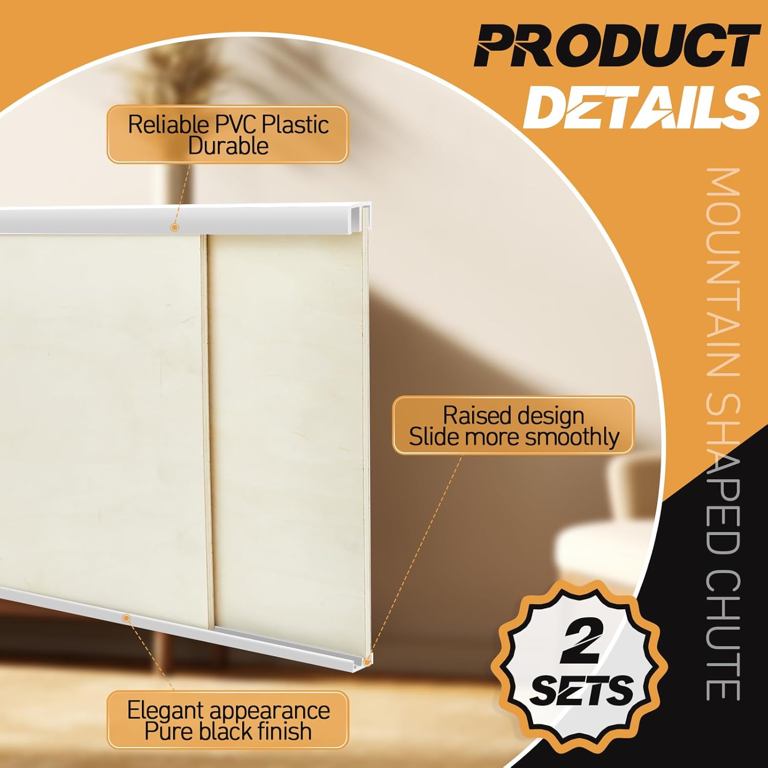 Juego de Rieles para Puertas Corredizas de Gabinete (4 Piezas) - Image 5