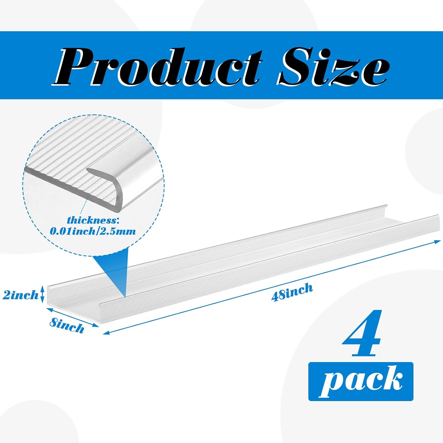 Cubiertas de Luz Fluorescente de 48” para Techo (Paquete de 4) - Image 2