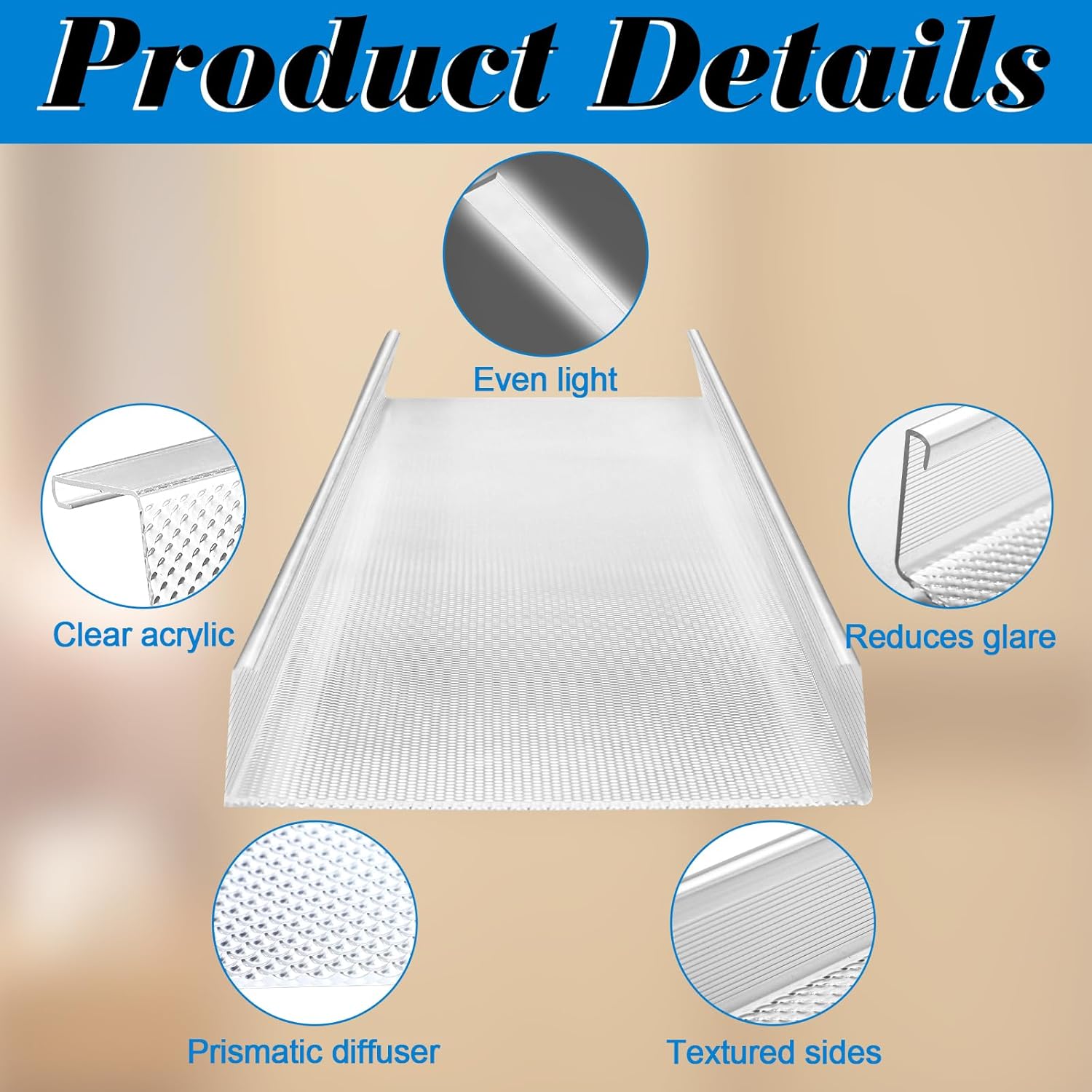 Cubiertas de Luz Fluorescente de 48” para Techo (Paquete de 4) - Image 5