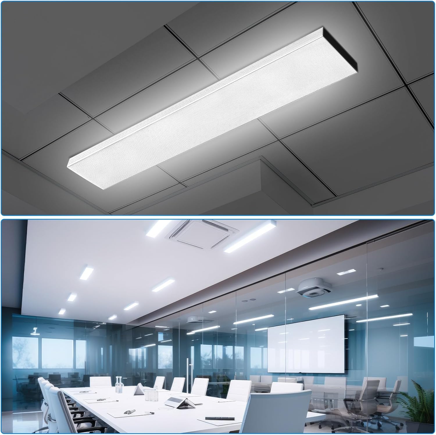 Cubiertas de Luz Fluorescente de 48” para Techo (Paquete de 4) - Image 6