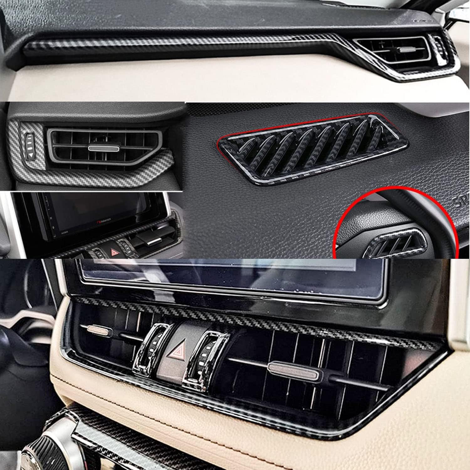 Cubierta Decorativa de Fibra de Carbono para Salidas de Aire Toyota RAV4 2019–2024 - Image 2